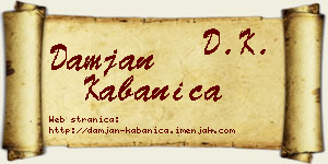 Damjan Kabanica vizit kartica